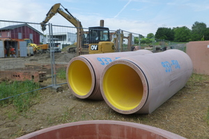  Seit dem Sommer 2015 werden von Beton Müller auch Rohre Type Perfect Pipe in der Nennweitenklase bis DN1200 geliefert, im gegenständlichen Projekt in Binzen DN 800. 
