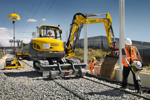  Wacker Neuson bietet eine große Auswahl an Verdichtungs- und Baustellentechnik für den Einsatz im Gleisbau an, darunter den bewährten Gleisstopfer BH 55rw 