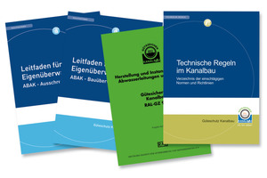  Zum umfangreichen Informationsmaterial der Gütegemeinschaft Kanalbau zählen die „Leitfäden für die Eigenüberwachung“, die „Güte- und Prüfbestimmungen“ und die Broschüre „Technischen Regeln im Kanalbau“ 