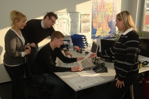  Das Team von InfoBau-Münster: Christiane Poerz, Tobias Biegel, Jan Marx und Maren WensingFotos: tis 