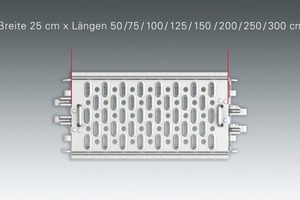  Angelehnt an die DIN 4172 (Maßordnung im Hochbau) mit ihrer Bezugsgröße des Meters beruhen die Beläge des Gerüsts auf Grundmodulen mit einer Breite von 25 cm. Die Beläge sind in Längen von 50 / 75 / 100 / 125 / 150 / 200 7 250 / 300 cm verfügbar. 