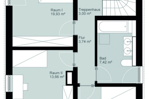  Grundriss Obergeschoss Plusenergiehaus Abbenrode / Sachsen-Anhalt 