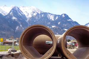  Für die Verlegung des Kanals im österreichischen Bludenz waren Drachenprofilrohre DN 1600 erforderlich. 