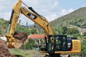  Neu in der Reihe. Caterpillar stellte die überarbeitete E Serie der mittelgroßen Hydraulikbagger vor 