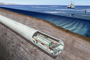  Insgesamt ist die Tunnel-Passage durch die Meerenge 5,4 Kilometer lang. Die Straße verläuft bis zu 27 Meter unter dem Meeresgrund.  