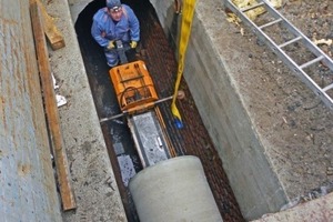  Der Transport des Rohrs im Bauwerk erfolgte per RohrshuttleFotos: Amitech Germany 