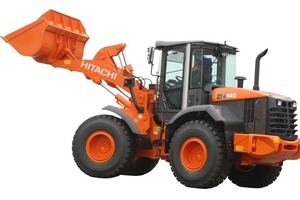  10 Der neue ZW140 ist mit 11 t Gewicht nun der kleinste Radlader im Hitachi-Programm, er erreicht 96 kW Motorleistung und wird hydrostatisch angetriebenFoto: Hitachi 