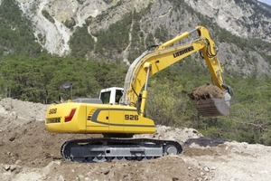  2 Zur neuen Baureihe der Generation 6 gehört der Liebherr-R 926 Litronic in der Advanced-Ver-sion mit 130 kW leistendem Liebherr-Vierzylinder-MotorFoto: Liebherr 