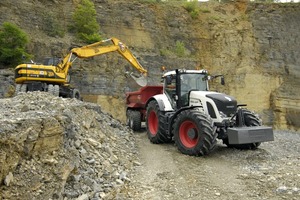  v.l.n.r.: Die Baureihe 900 Vario (hier im Bild das Topmodell 936 Vario mit 265 kW/360 PS) ist die stärkste unter den Fendt-TraktorenEin Highlight zur bauma war der Abbruchhammer TE 3000-AVR von Hilti für schwere Abbrüche zum Boden, der ohne Baukompressor auskommt und stark wie ein Drucklufthammer istSpeziell für den Abbruch: Der Hitachi ZX670LCD-3 XXL mit Teleskopausleger erreicht eine Bolzenhöhe von rund 35 m 