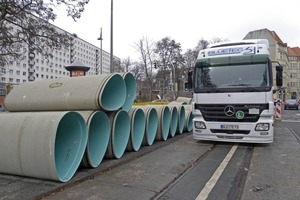  Rohrlager mit Amiren-Eiprofilen an der Dufourstraße in der Leipziger Innenstadt 