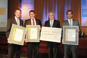  (v.li.n.re.) Oberbürgermeister Pannermayr, Straubing, Dr.-Ing. Ralf Mitsdörffer, Geschäftsführer GFM, Bay. Wirtschaftsminister Zeil, Georg Huber, Vorstandsvorsitzender Huber SE 