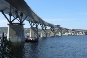  Ausgezeichnet mit dem Ingenieurpreis des Deutschen Stahlbaues 2015: Die innovative Fertigung und Montage der Sundsvall Brücke in Schweden, © Max Bögl Stahl- und Anlagenbau 