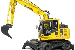  Komatsu präsentierte zur bauma den neuen PW148-8, einen kompakten Bagger mit großer Hubkraft und verbesserten Fahreigenschaften mit erhöhter Kraftstoffeffizienz 