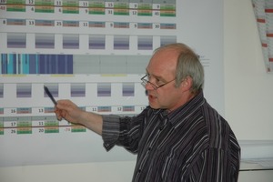  Achim Hübschmann, Bodenkoordinator der ARGE A1 erläutert den Fräsplan 