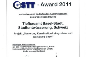  Sonderpreis – die Auszeichnung für ein innovatives und bedeutendes Auslandsprojekt des Grabenlosen Bauens 