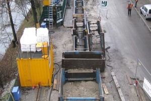  192 m lang ist der neue Stauraumkanal, den die ARGE Weigandufer im Auftrag der Berliner Wasserbetriebe am Ufer des Schifffahrtskanals im Berliner Stadtteil Neukölln im halboffenen Vortrieb erstellt hat 