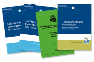  Zum umfangreichen Informationsmaterial der Gütegemeinschaft Kanalbau zählen die „Leitfäden für die Eigenüberwachung“, die „Güte- und Prüfbestimmungen“ und die Broschüre „Technische Regeln im Kanalbau“ 