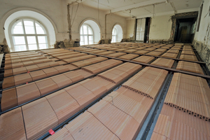  Ziegeldecke vor dem Vergießen im ersten Obergeschoss des Kopfbaus West 