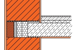  Abb. 5: Konventioneller Deckenanschluss: Eine Stirndämmung der Stahlbetondecke verringert die Wärmebrücke während ein Anlegeziegel aus dem Unipor-System die Konstruktion nach außen hin abschließt 