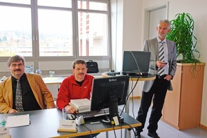  Setzen auf die Gütesicherung Kanalbau: Andreas Jessen, Kanalmeister Karlheinz Zeh und Bernhard Ruppert (v.re.n.li.)Foto: Güteschutz Kanalbau 