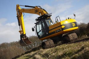  18 t wiegender JS 160 LC Mono mit 92 kW Leistung und neuem, doppelt gesichertem „Dual Lock“-Schnellwechsler mit unabhängiger Verriegelung der vorderen und hinteren BolzenFoto: JCB 