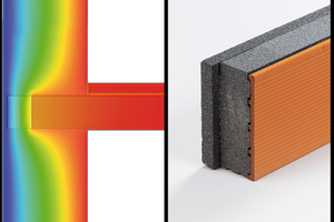  Optimierter Temperaturverlauf mit Systemprodukt: Dank des Einsatzes eines hochwärmedämmenden Deckenrandelementes von Unipor wird die Einbindung der Geschossdecke energetisch verbessert.  