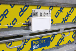 Ein Concremote Kabelsensor, der direkt in die Rahmenschalung Framax Xlife eingebaut ist. 