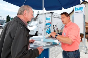  Mehr Putz. Mehr Schutz. Die Roadshow tourt mit überzeugenden Argumenten für Knauf Warm-Wand-Systeme mit mineralisch-dickschichtigen Putzen durch den Baustofffachhandel 