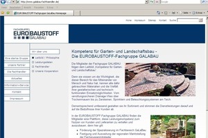  Jetzt haben alle acht Fachgruppen der Eurobaustoff ihren eigenen Internet-Auftritt. Seit dem 20. April 2009 ist auch der Galabau onlineAbbildung: Eurobaustoff 