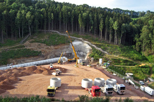  Entlastungsstollen: Rund 142 m lang ist der Hochwasserentlastungsstollen der im Rahmen der Erweiterung des Hochwasserrückhaltebeckens (HRB) Glashütte I neu gebaut wird 