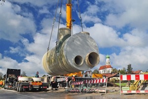  25 Tonnen schwer war des Entlastungbauwerk für Reicholzried: Das schwerste Einzelbauteil, das je das Werk in Mochau verließ 