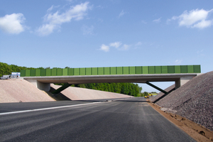  Im Rahmen des Ausbaus der A 72 entstand auch diese Brücke aus Weißbeton 