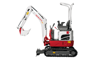  Der neue, mit 1,15 t kleinste, Takeuchi Kompaktbagger TB 210 R wird auf der Bauma vorgestellt. 